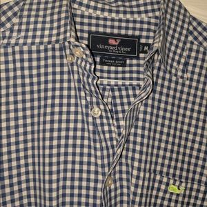 Vineyard Vines blue gingham button down shirt